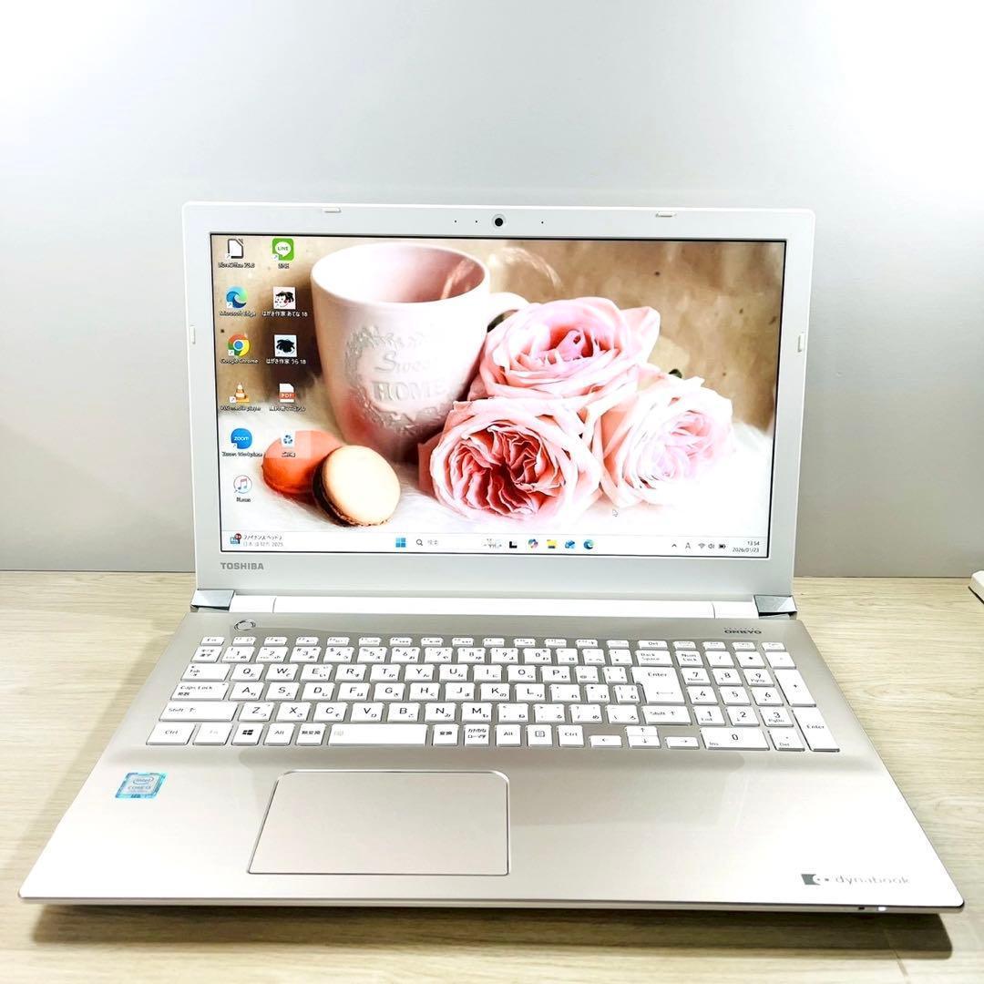 美品✨大容量SSD512GB✨フルHD✨DVD✨カメラ ノートパソコン 東芝