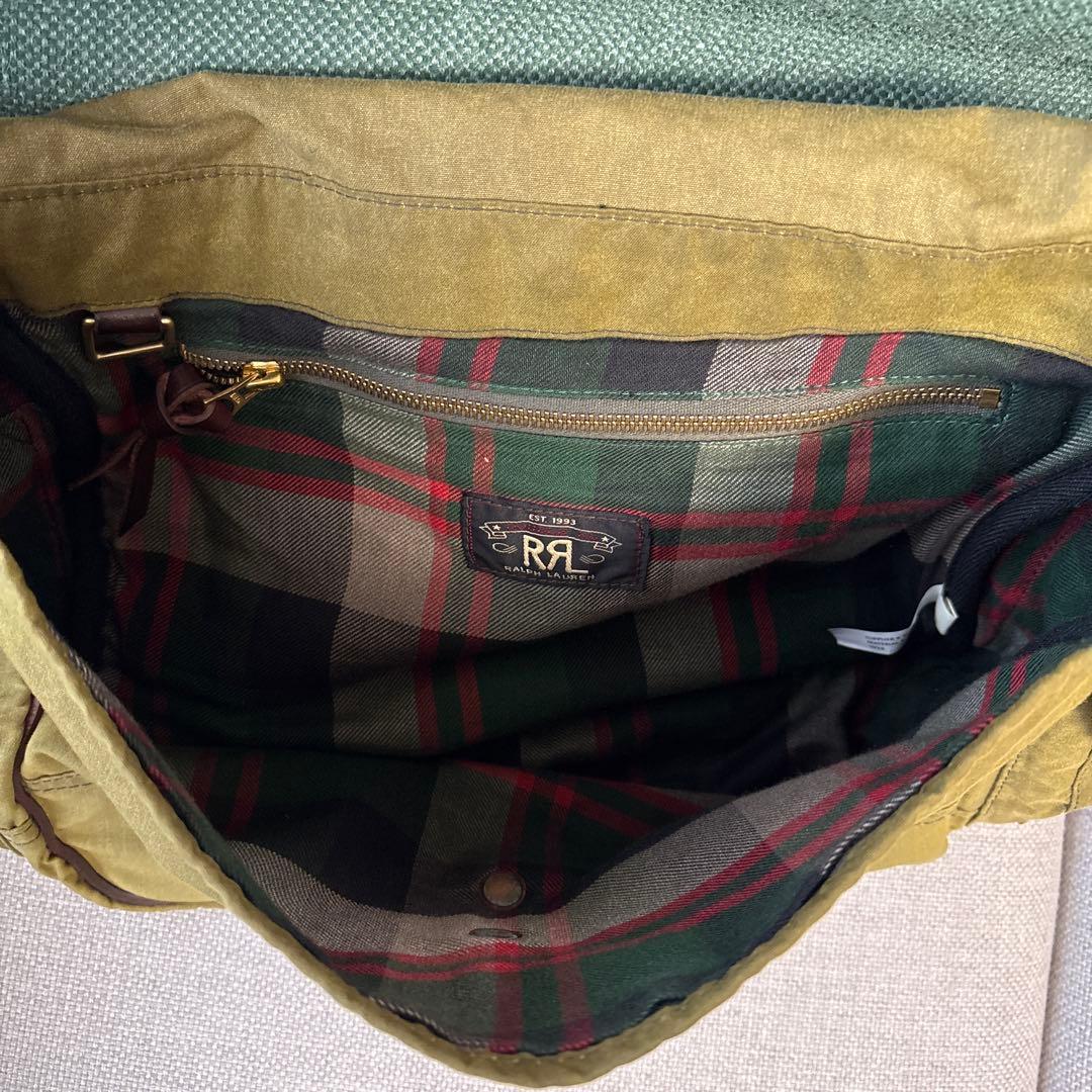 ★DIUBLE RL レザートリム オイルクロス メッセンジャーバッグ