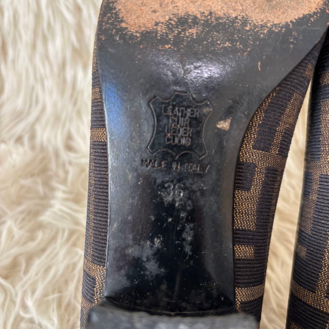 ✨フェンディ　ズッカ柄　チャンキーヒール パンプス　ローファー 23