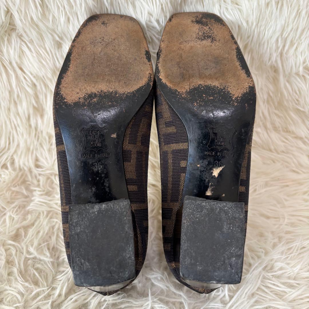 ✨フェンディ　ズッカ柄　チャンキーヒール パンプス　ローファー 23