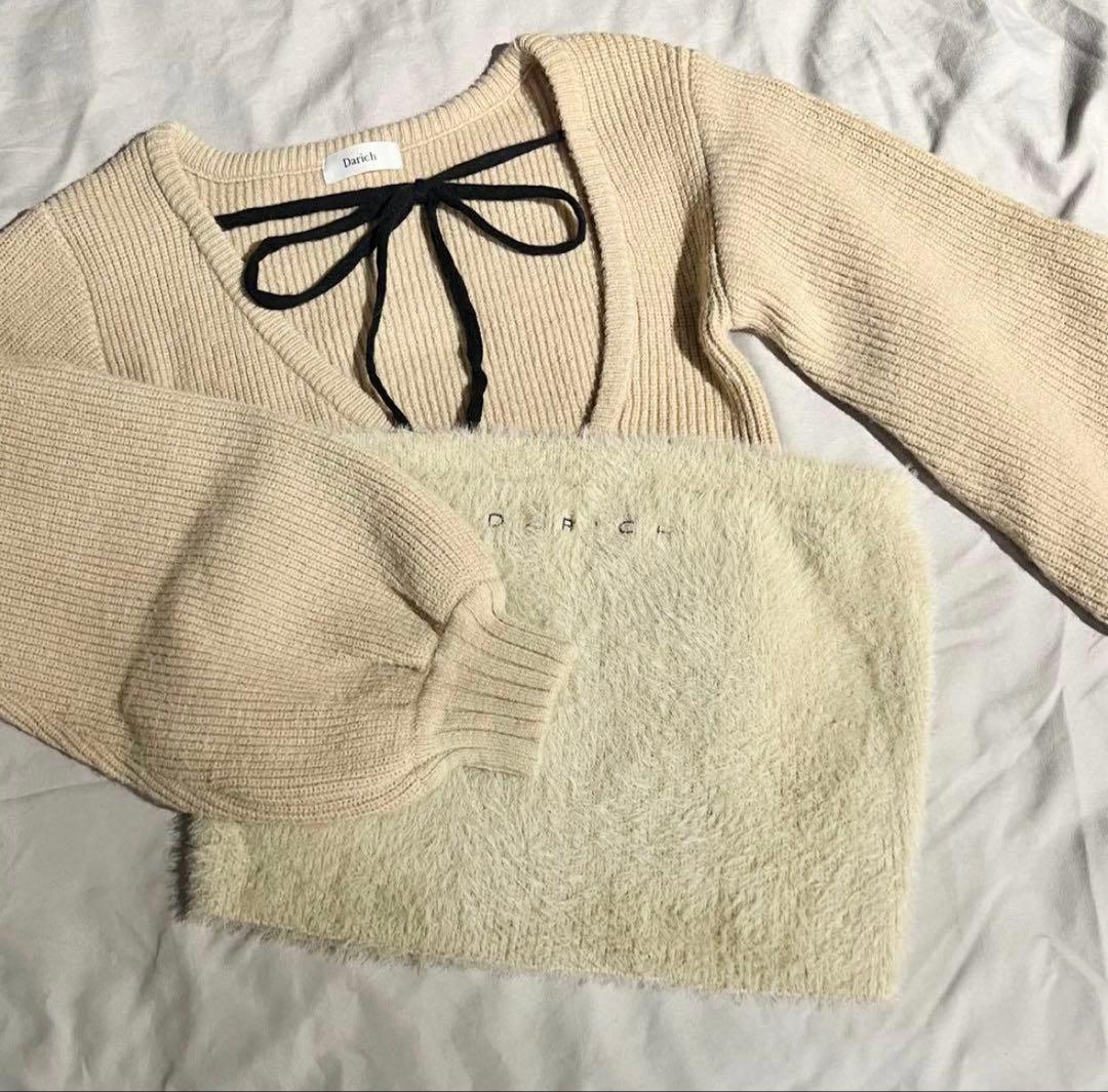 darich アシメレイヤードニットトップス　ベージュ　　　　ダーリッチ
