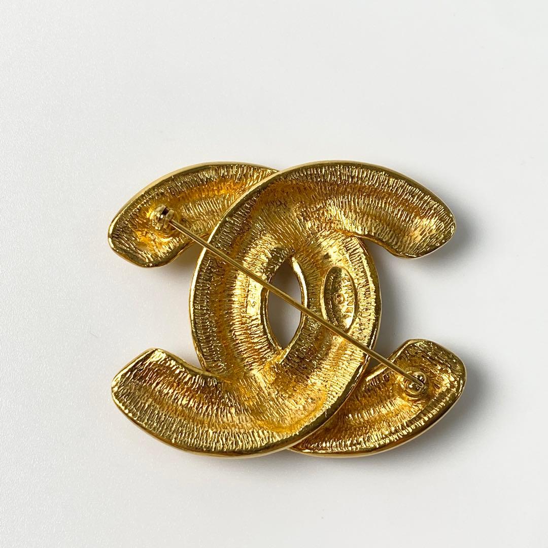 シャネル CHANEL ココマーク マトラッセ ゴールド ブローチ