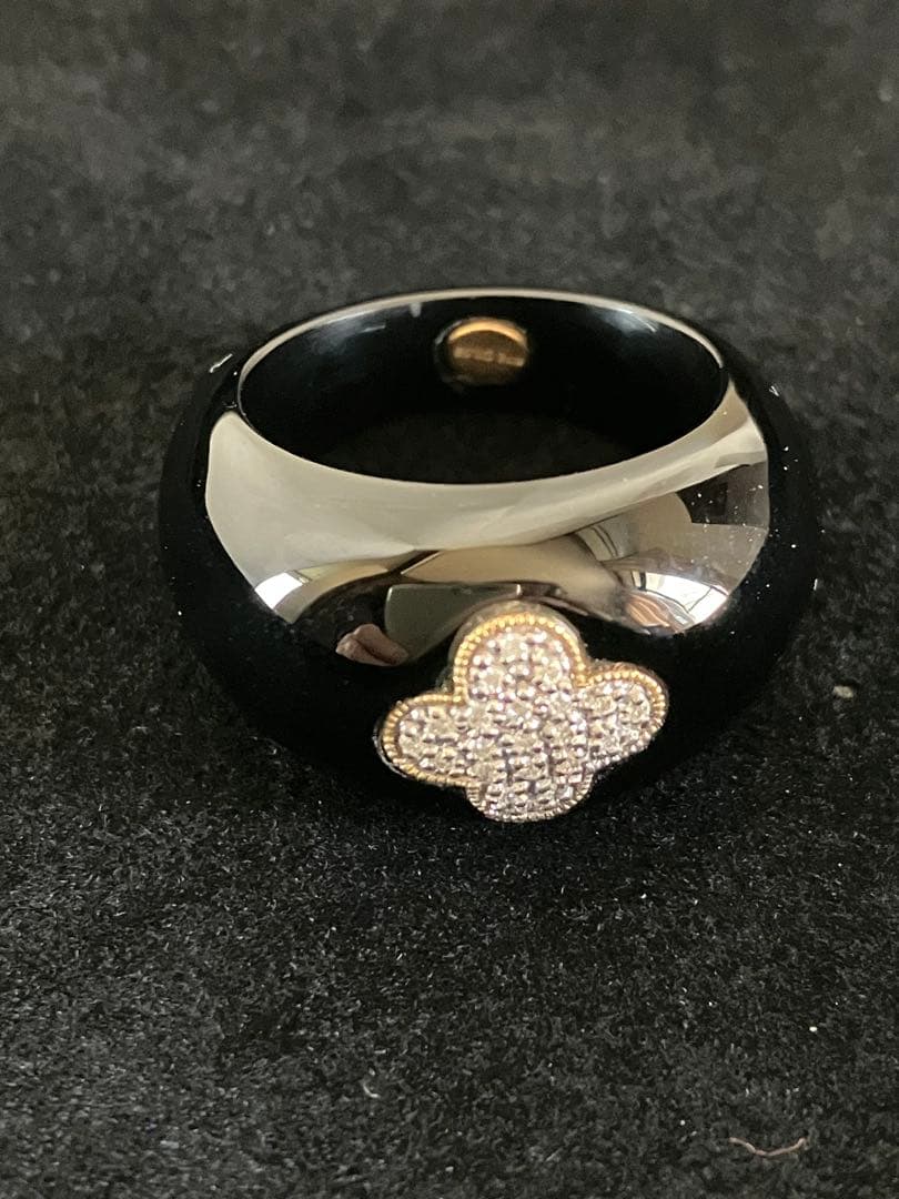 おまとめ★K18YG天然ブラックオニキス&ダイヤモンドリング＋K18ネックレス