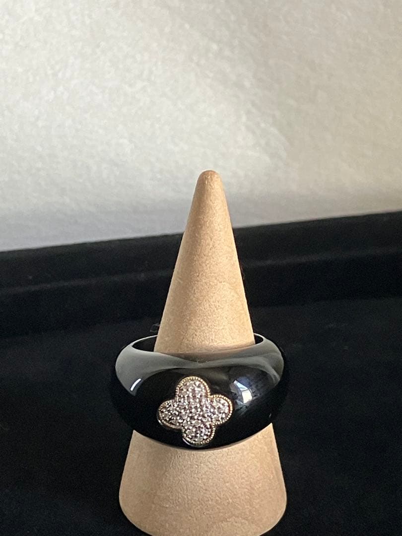 おまとめ★K18YG天然ブラックオニキス&ダイヤモンドリング＋K18ネックレス