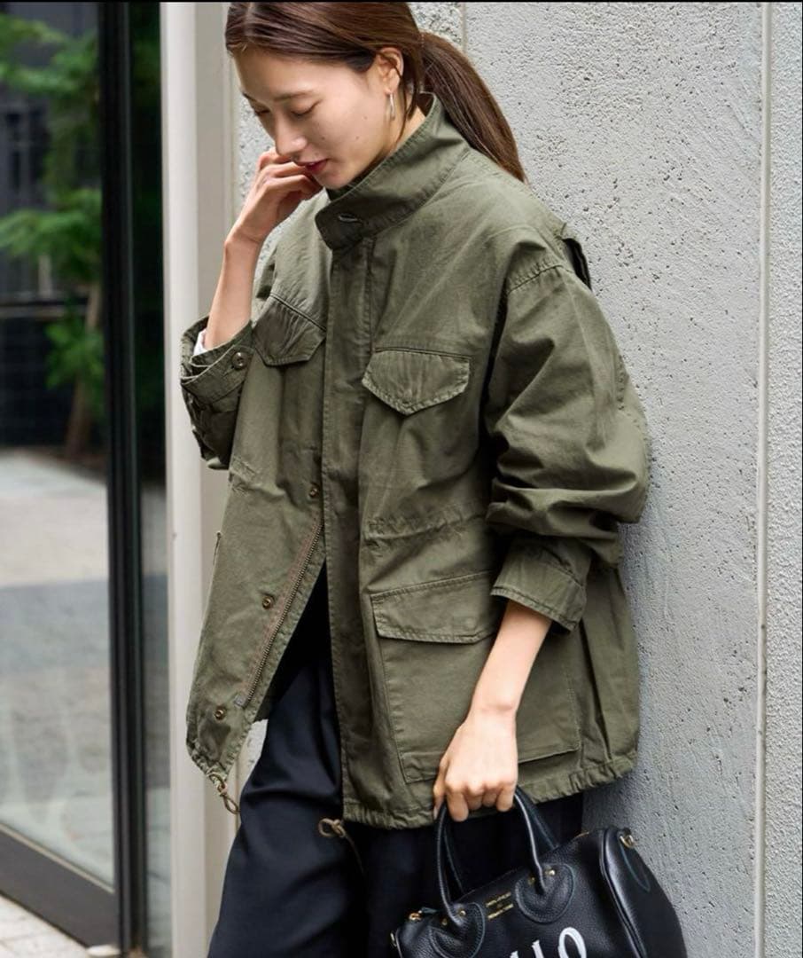 FRAMeWORK リップストップミリタリーブルゾン　カーキ