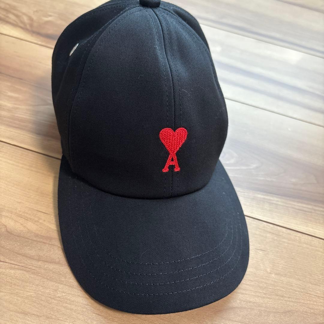アミパリス ami ブラック キャップ ハート刺繍