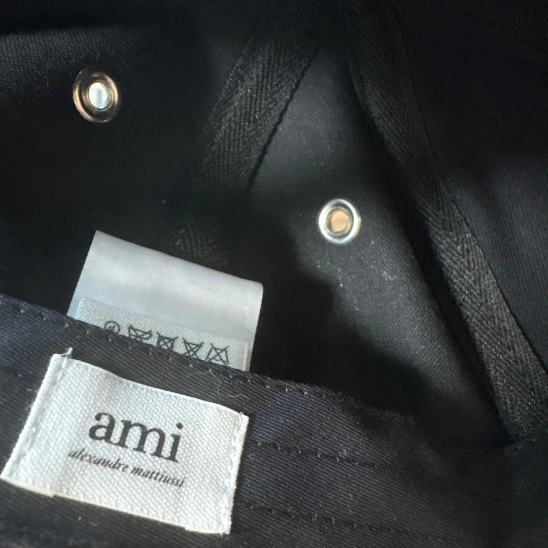 アミパリス ami ブラック キャップ ハート刺繍