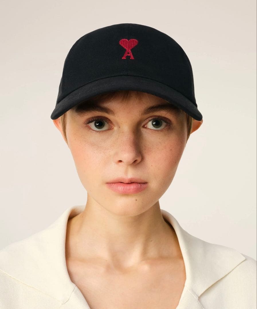 アミパリス ami ブラック キャップ ハート刺繍