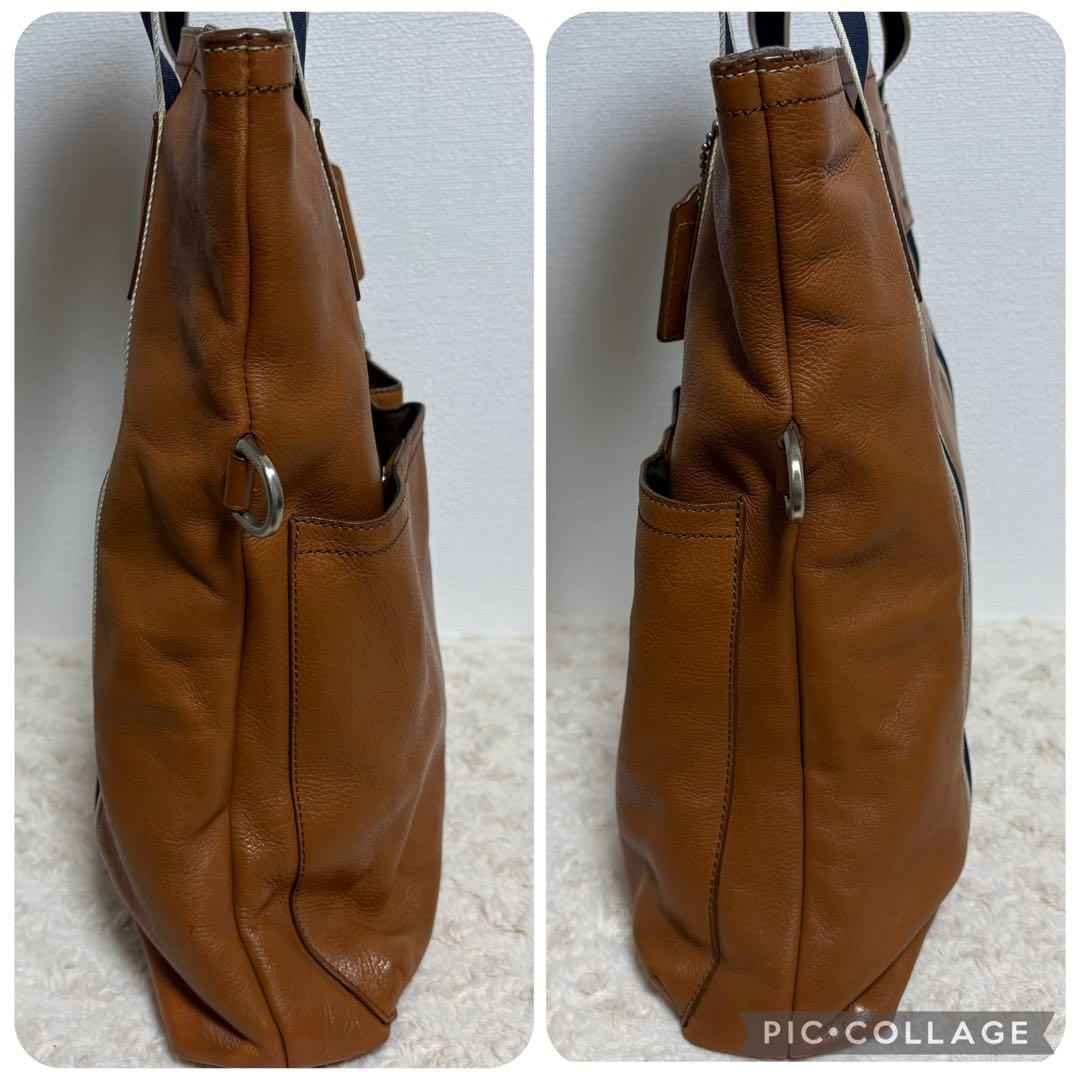 【良品】COACH コーチ ブラウン レザートートバッグ F70558