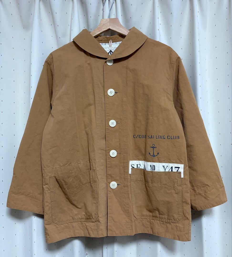 快晴堂 セーリングクロスへちま衿デッキジャケットブラウン サイズ 3＋
