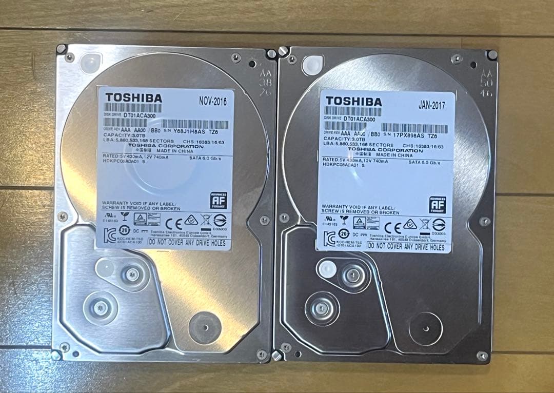 TOSHIBA ハードディスク 3.0TB HDD×2個セット