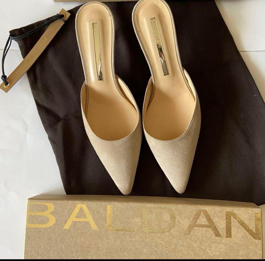 BALDANポインテッドトゥ ミュール パンプス シューズ ベージュ37