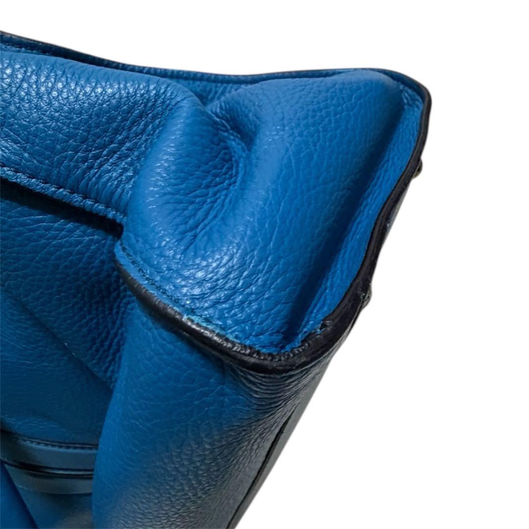 TOD’S トッズ メンズ トートバッグ ブルー レザー 本革 イタリア 大容量