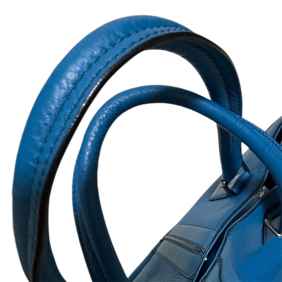 TOD’S トッズ メンズ トートバッグ ブルー レザー 本革 イタリア 大容量