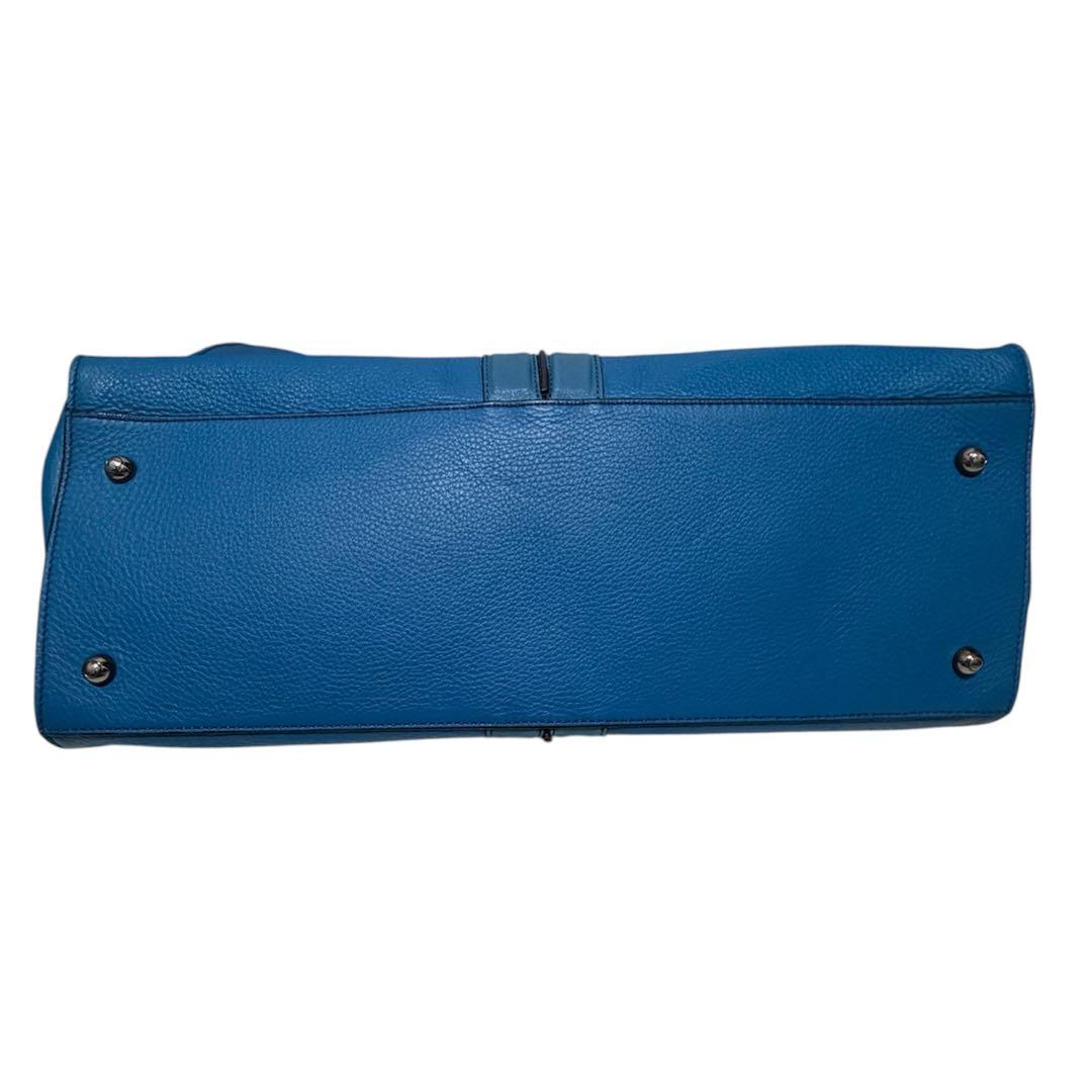 TOD’S トッズ メンズ トートバッグ ブルー レザー 本革 イタリア 大容量