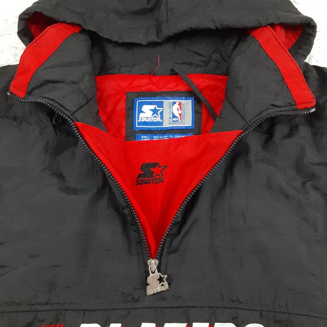 美品◎スターター ハーフジップジャケット ブラック 黒 レッド 赤 ポートランド