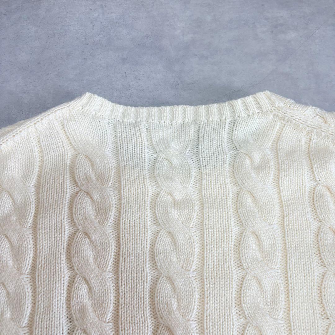 POLO RALPH LAUREN ケーブルニット コットン セーター 白 M