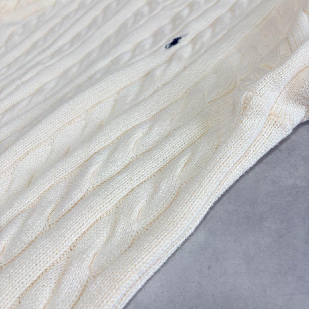 POLO RALPH LAUREN ケーブルニット コットン セーター 白 M