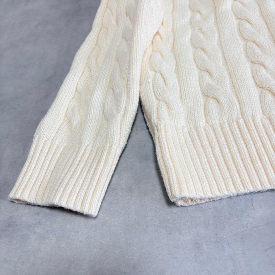 POLO RALPH LAUREN ケーブルニット コットン セーター 白 M