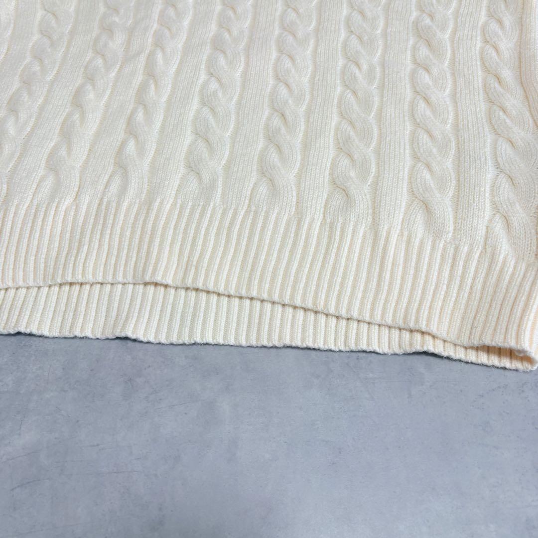 POLO RALPH LAUREN ケーブルニット コットン セーター 白 M