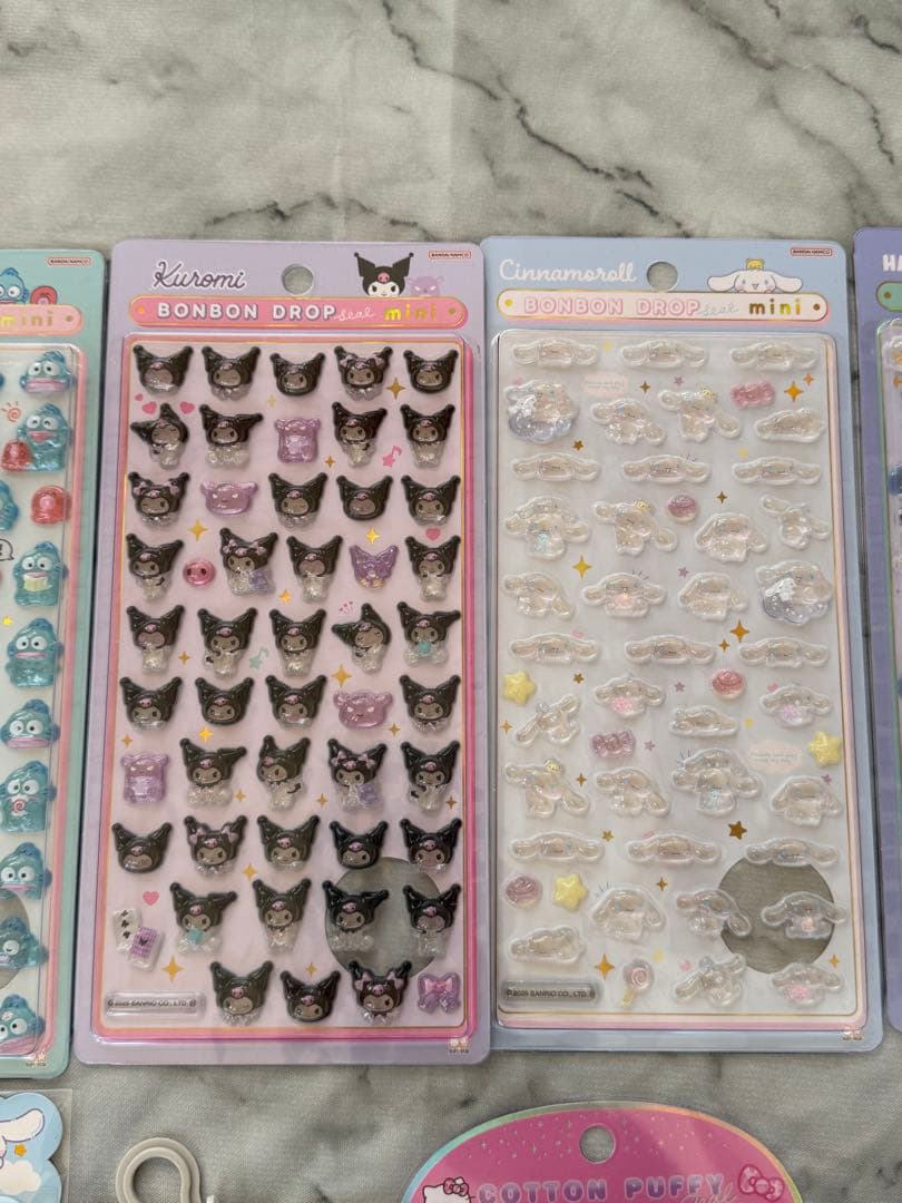 サンリオシールまとめ売り　ボンボンドロップシールミニ　うるちゅるポップシール