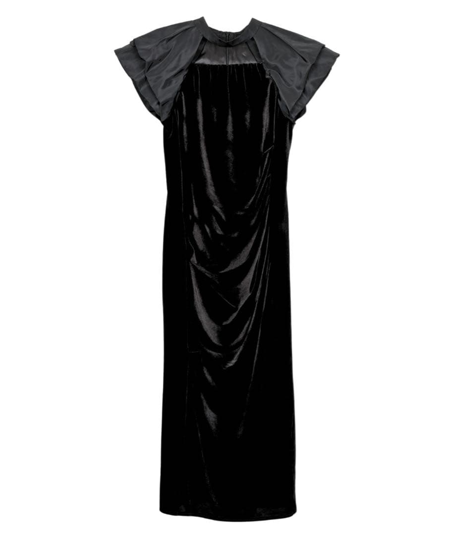ワンピース ANDRESD drape velour dress