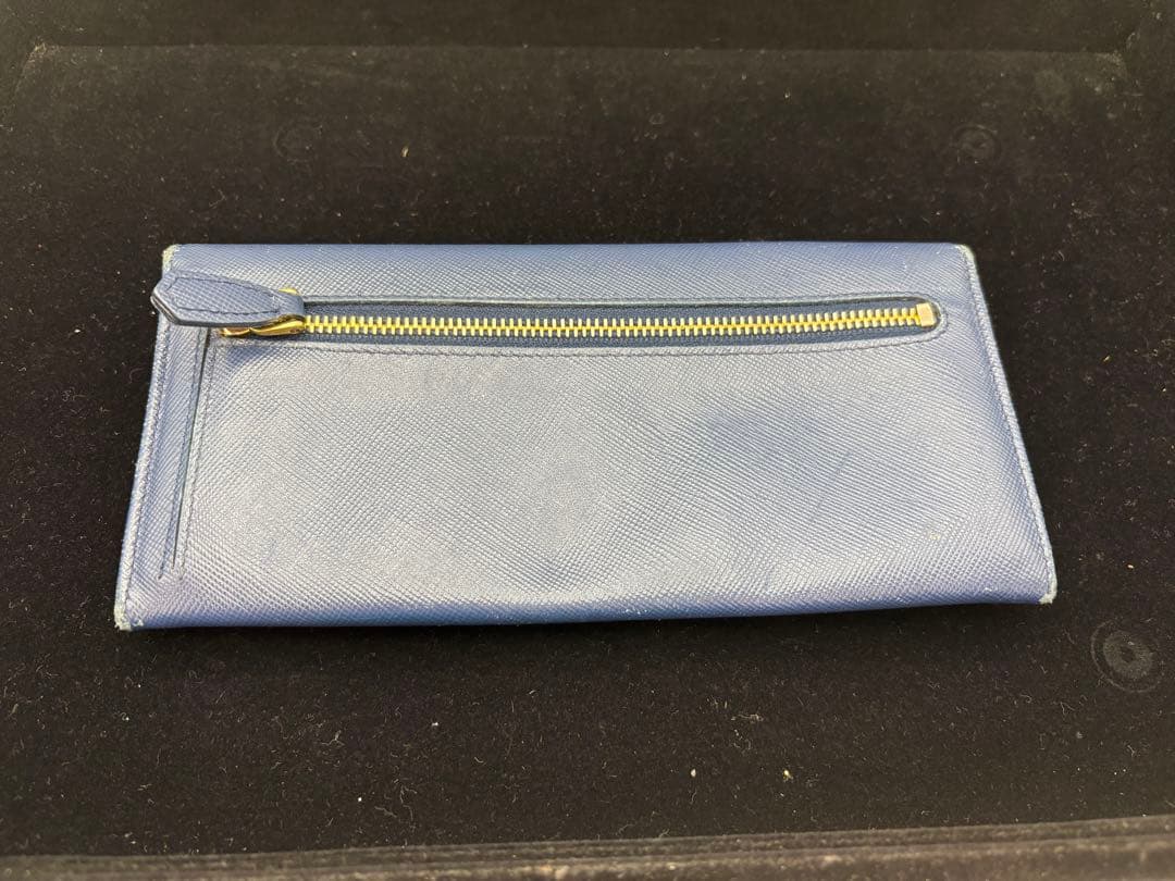 PRADA プラダ サフィアーノ 長財布 フラップ　ブルー