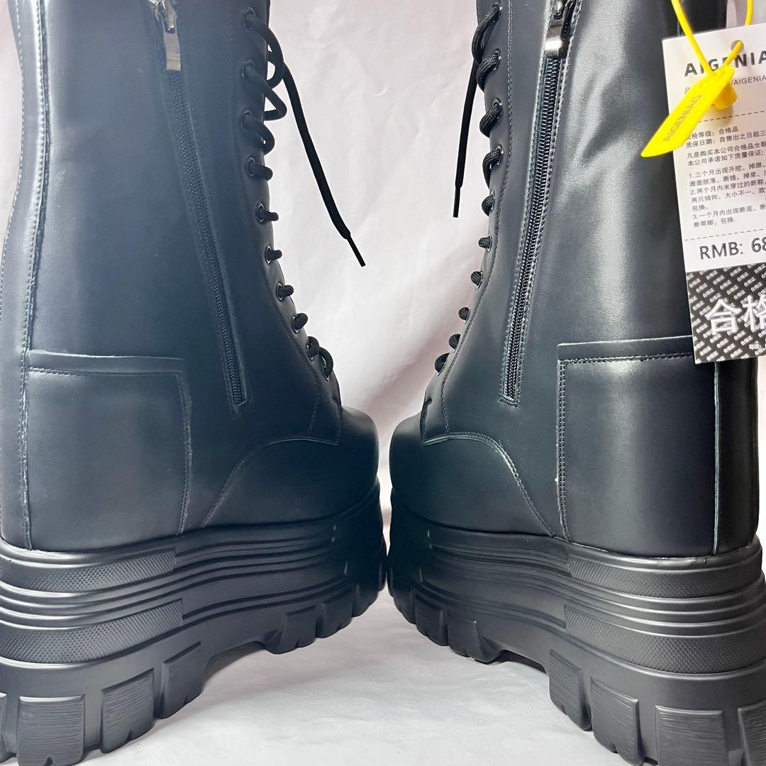 厚底ブーツ　シークレットシューズ　＋22cm