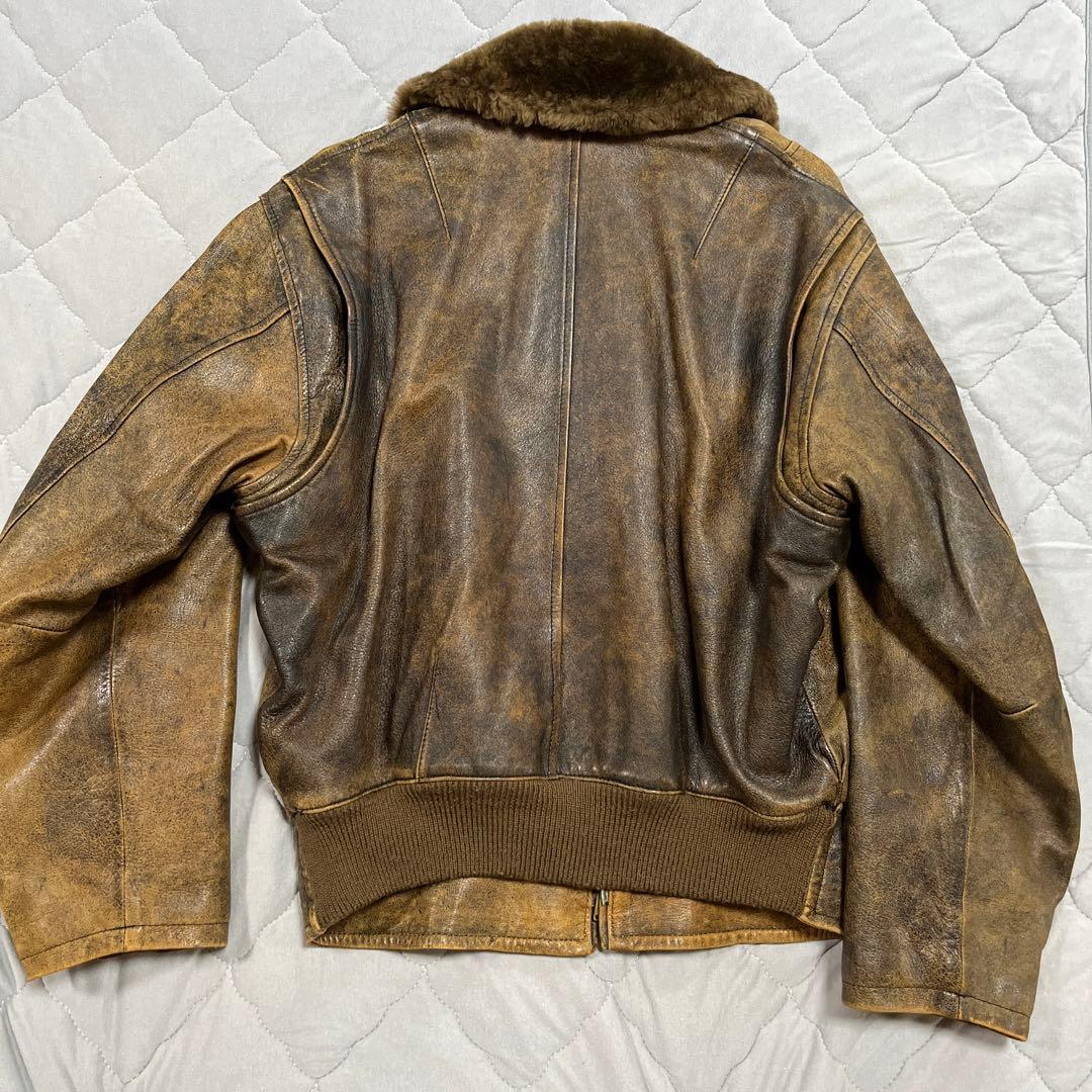 MEN’S BI GI 皮ジャンストーンウォッシュ