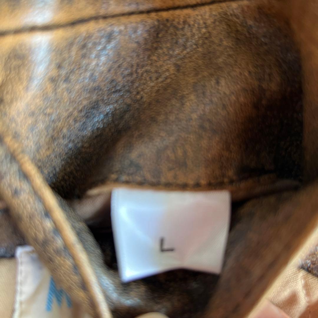 MEN’S BI GI 皮ジャンストーンウォッシュ