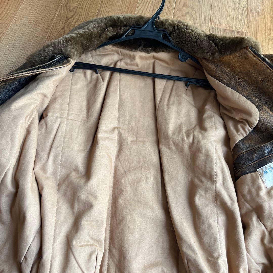 MEN’S BI GI 皮ジャンストーンウォッシュ