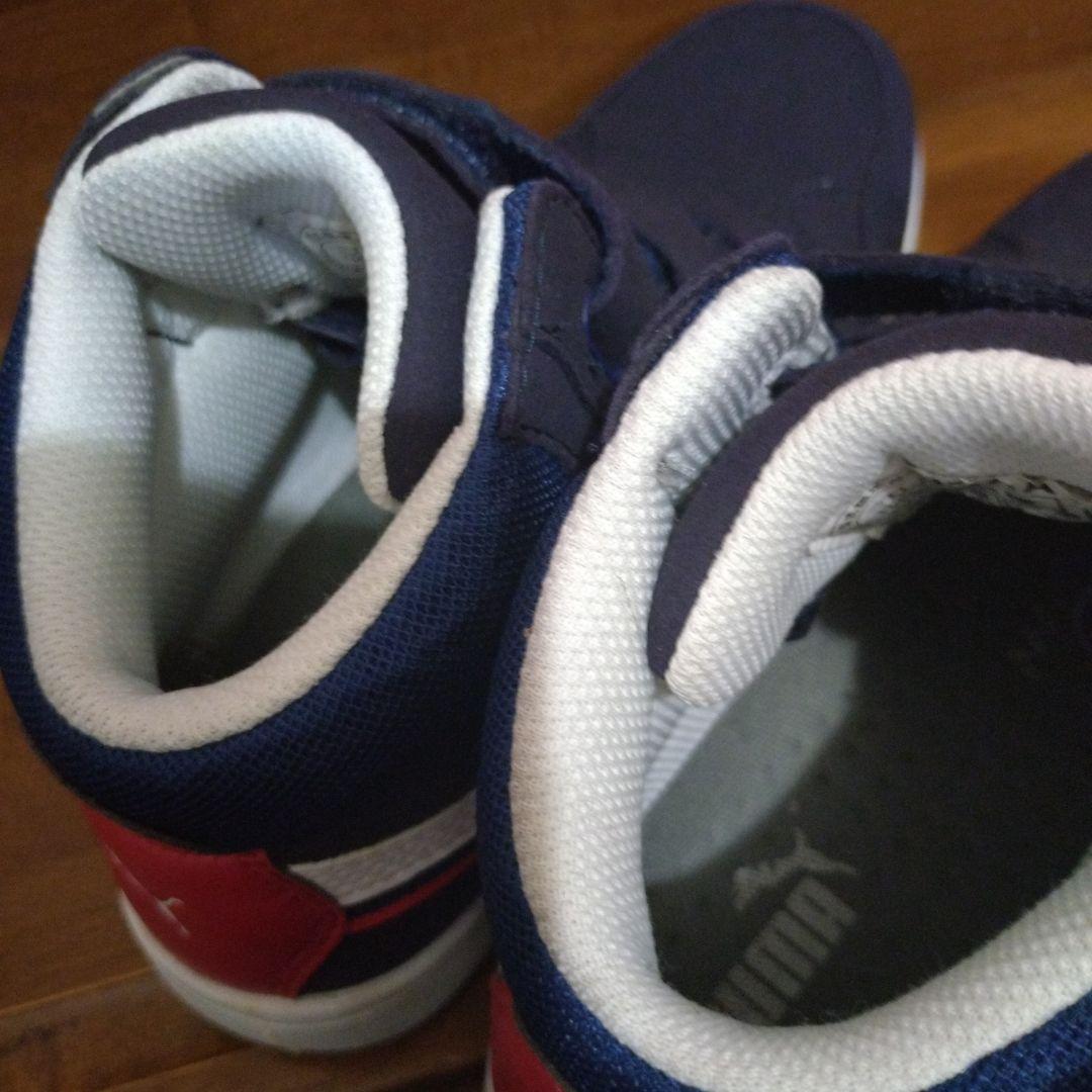 【PUMA】ハイカット安全靴 作業靴 ネイビー×ホワイト×レッド 27cm/3E