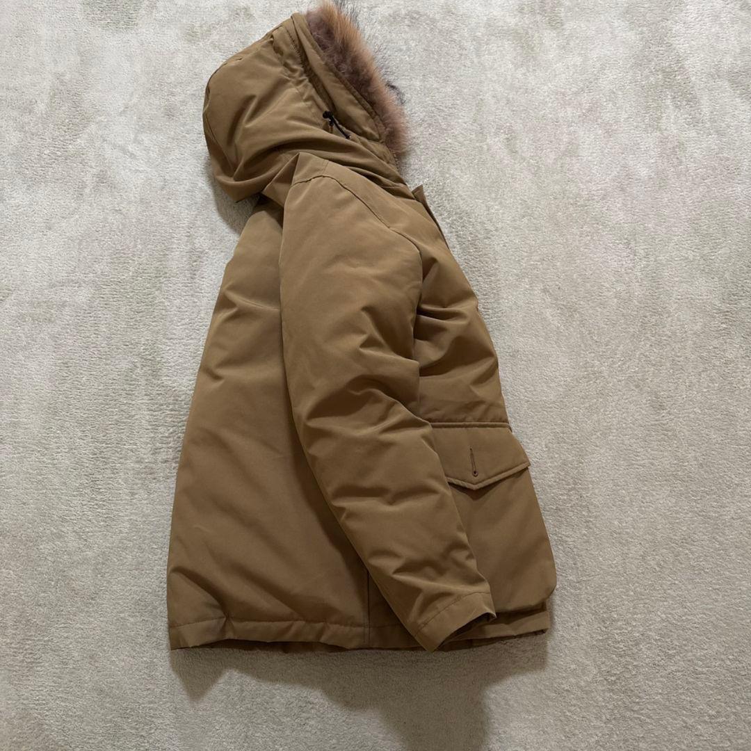 【訳あり】ダントン ダウンジャケット カラシ色 ラクーンファー 34