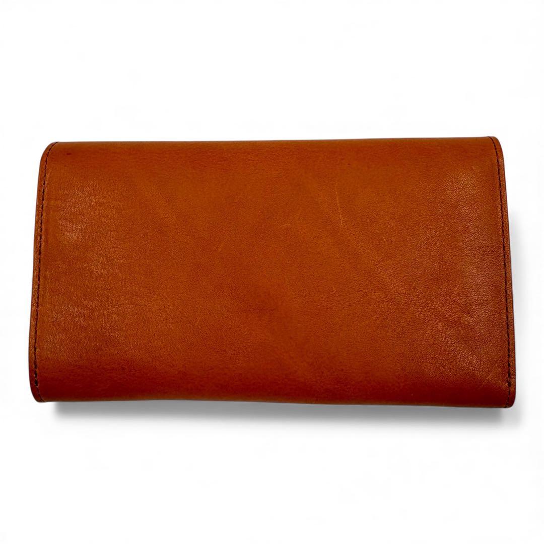 【美品】 ビアベリー エステイト 長財布 ブラウン レザー スナップボタン 箱