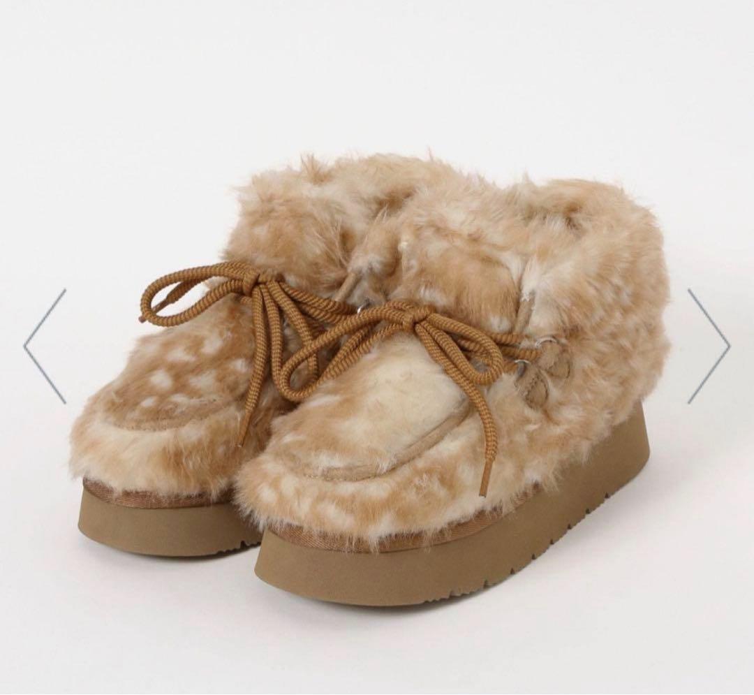 ニコアンド　niko and… オリジナルフェイクムートンモカシンブーツ　M