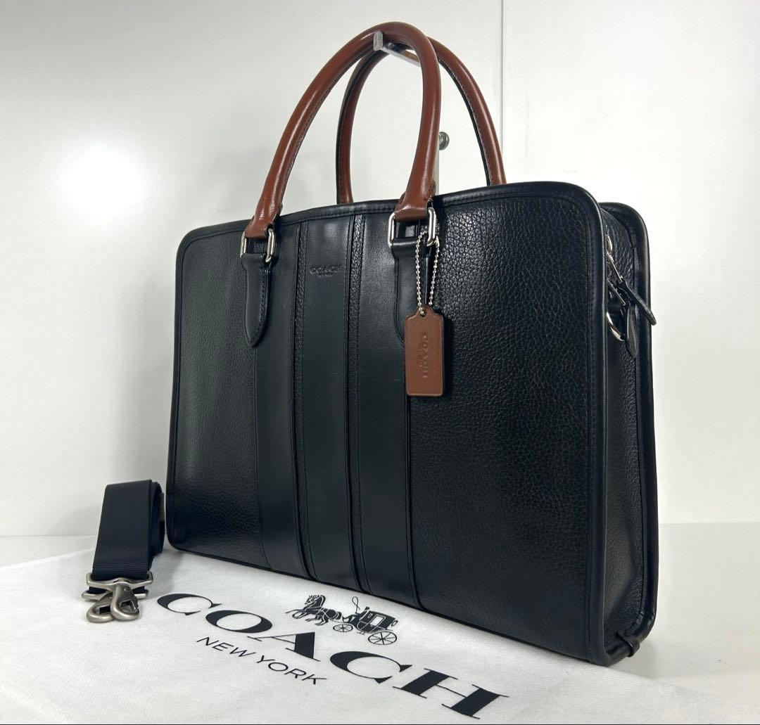 【良品】✅定価9.6万　メンテ済み　コーチ　ビジネスバッグ　COACH ブラック