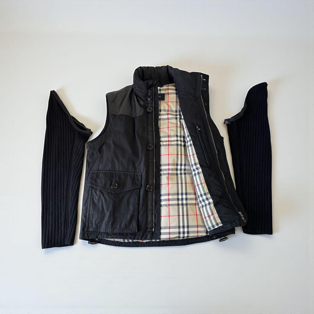 BURBERRYダウンジャケット袖ニット2WAY正規品メンズバーバリー革アウター