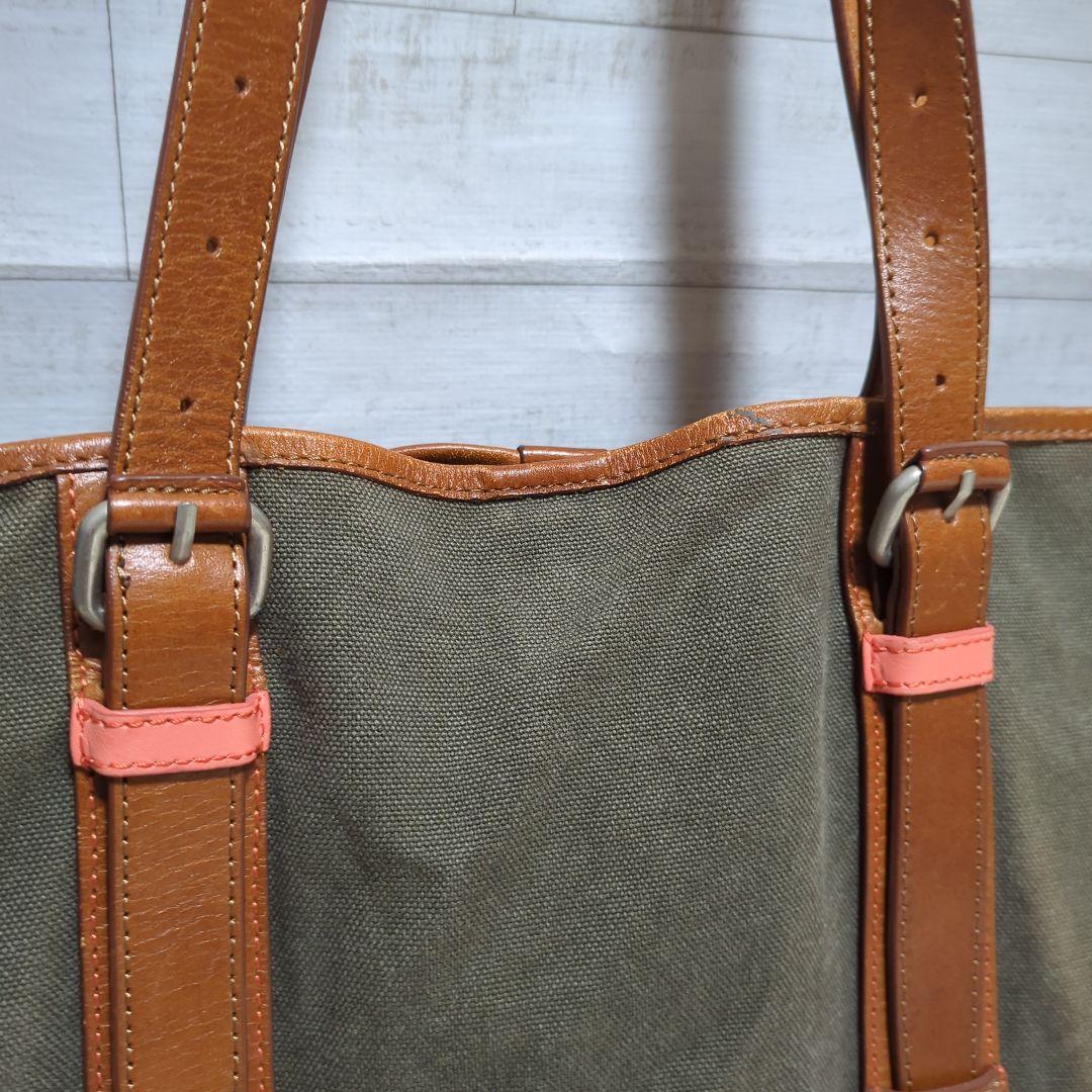 【Paul Smith】 レザー＆キャンパス/トートバッグ/肩掛け可/A4収納可