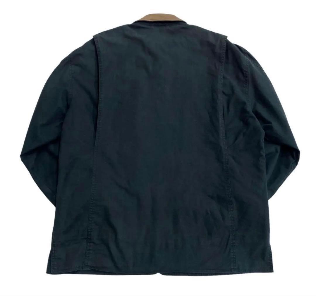 【実寸XL】90s BANANA REPUBLIC 襟レザー ハンティングJKT