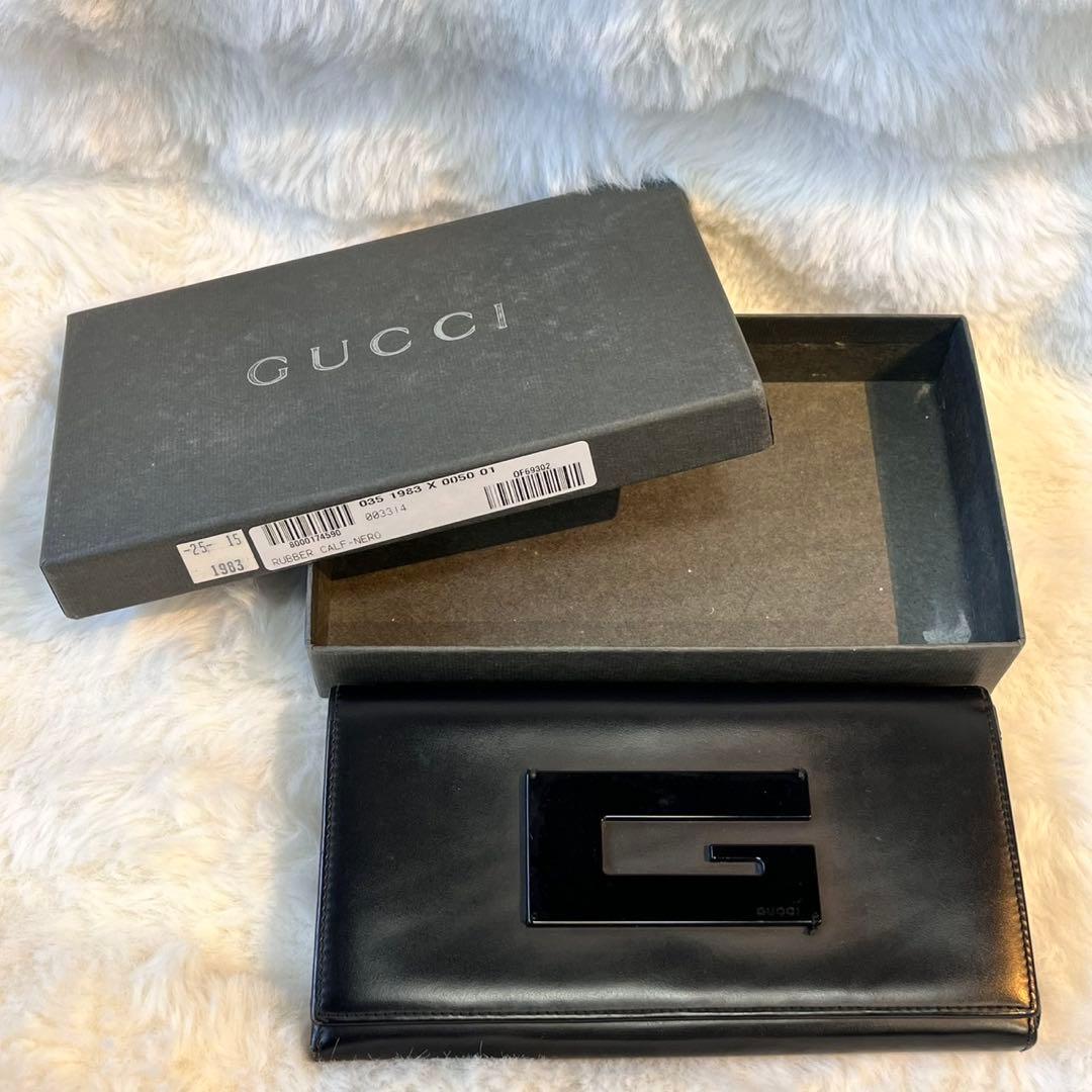 GUCCI ブラック 長財布 箱付き