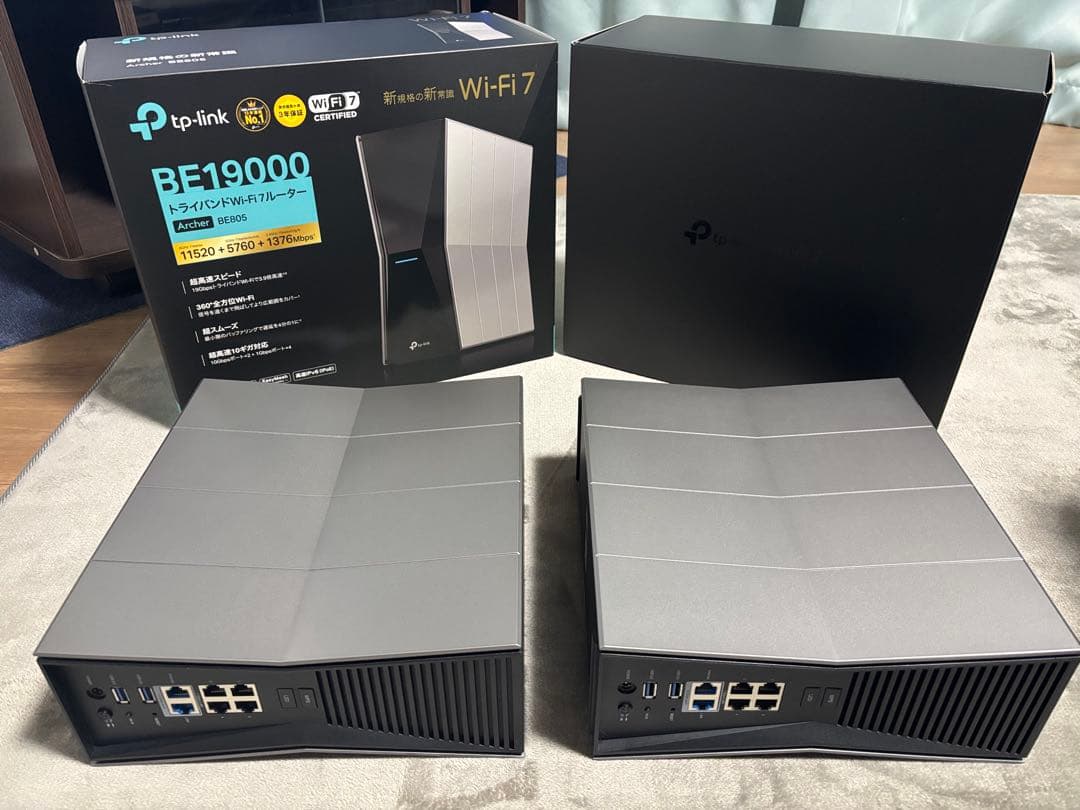 TP-Link BE19000 無線LANルーター WiFi7 BE805 2台