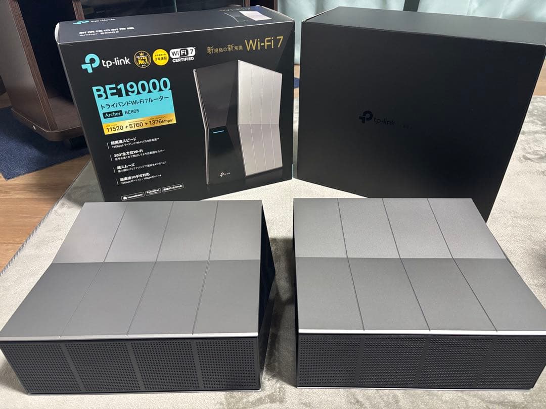 TP-Link BE19000 無線LANルーター WiFi7 BE805 2台