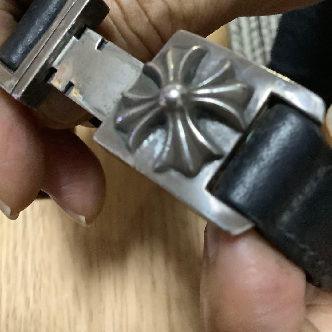 ハーネスクラスプレザーブレスレットブラック/シルバー サイズ7