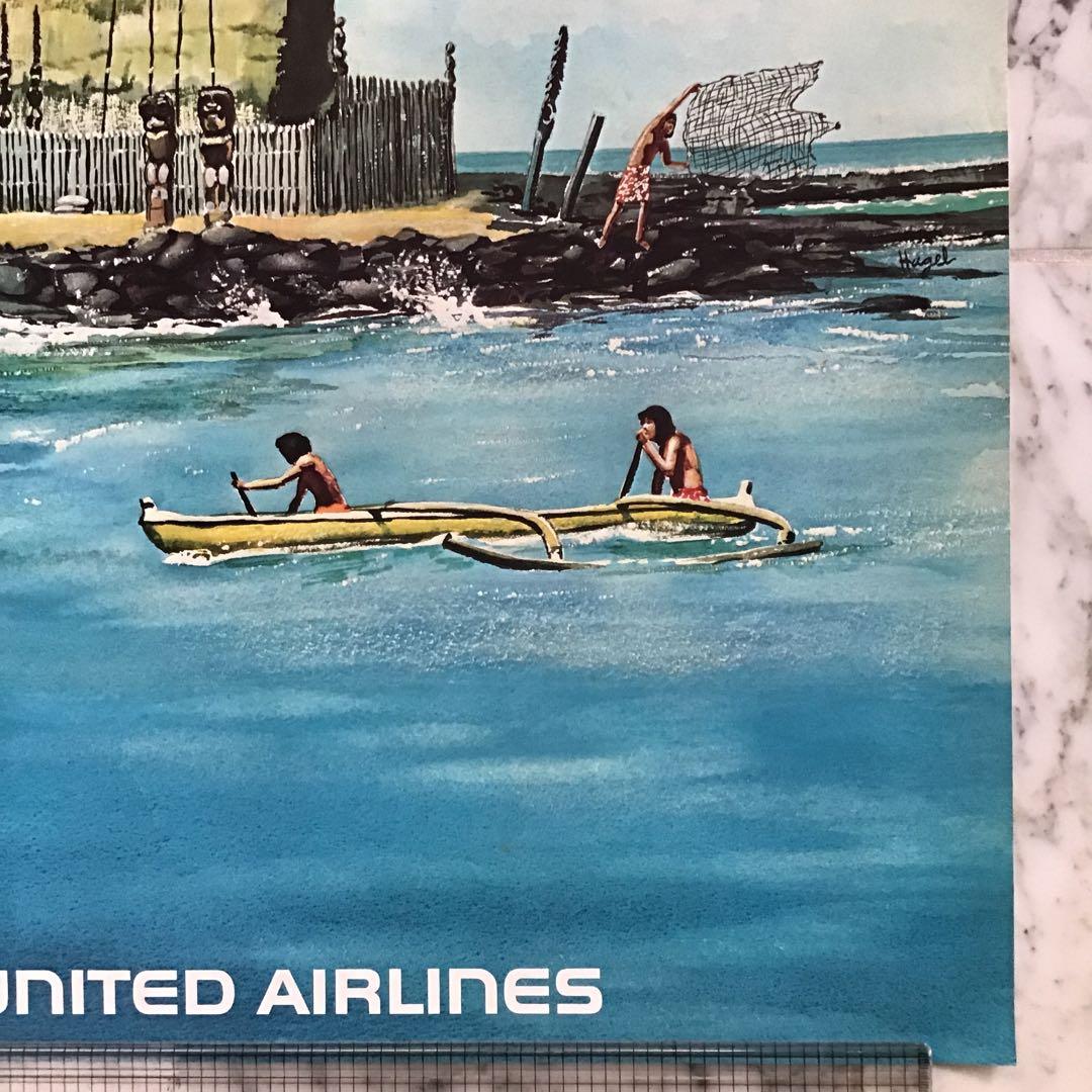ユナイテッド航空 ハワイ ビンテージ ポスター オリジナル Tiki