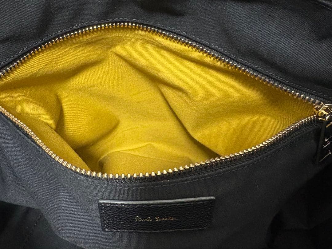 Paul Smith マルチストライプハンドル レザー トートバッグ ブラック