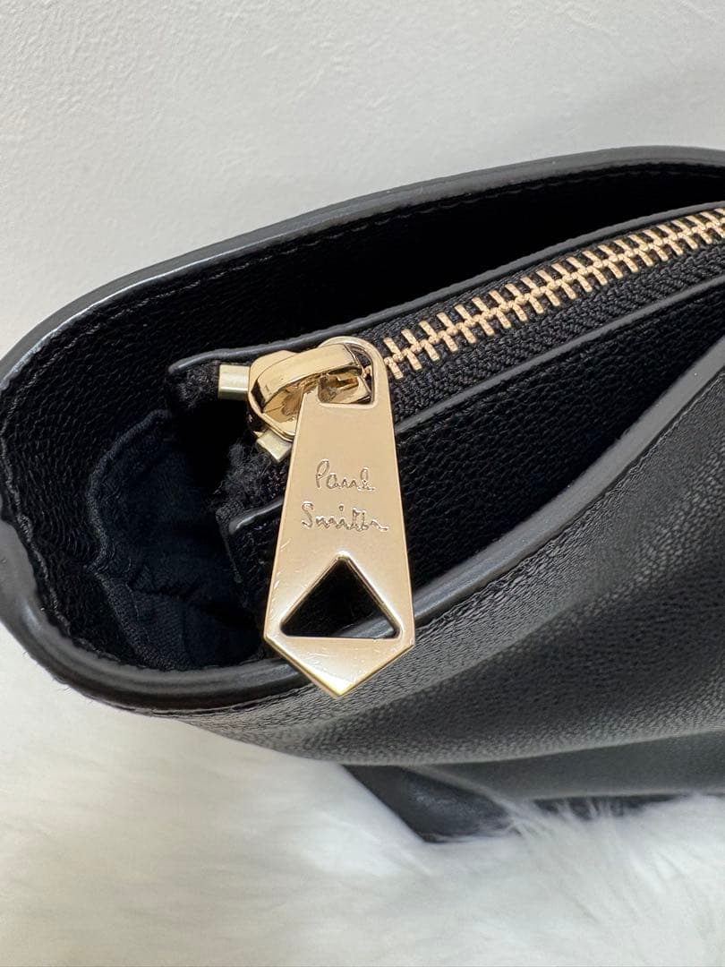 Paul Smith マルチストライプハンドル レザー トートバッグ ブラック