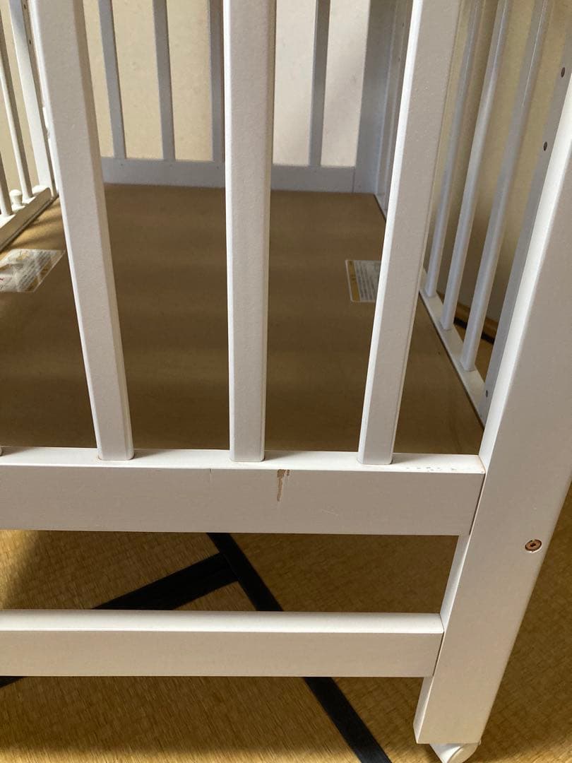 ※手渡し限定　KATOJI ミニベビーベッドハイタイプ　ベッドガード&メリー付