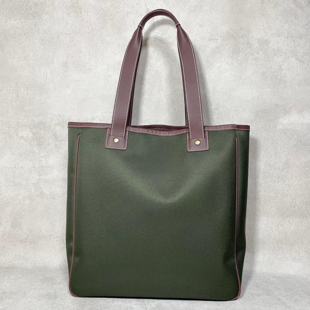 【美品】保存袋 ハンティングワールド トートバッグ キャンバス レザー メンズ