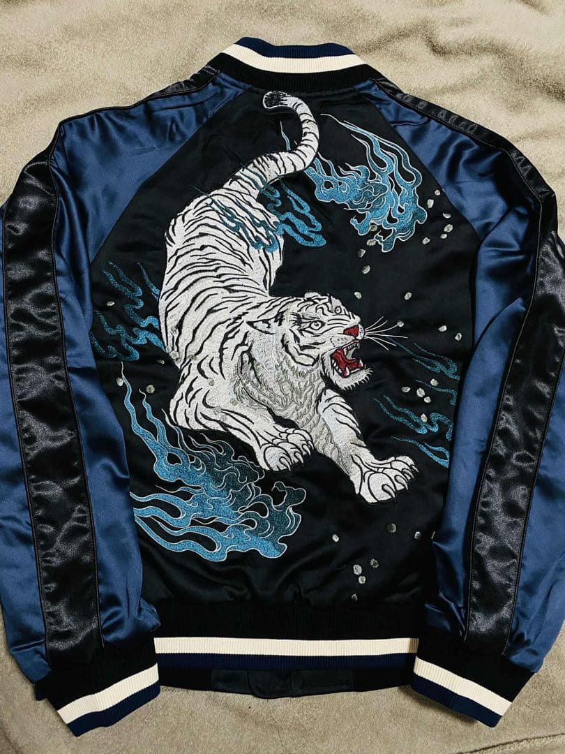 未使用 SKAJAN 虎 限定 スカジャン unisex 美品 navy