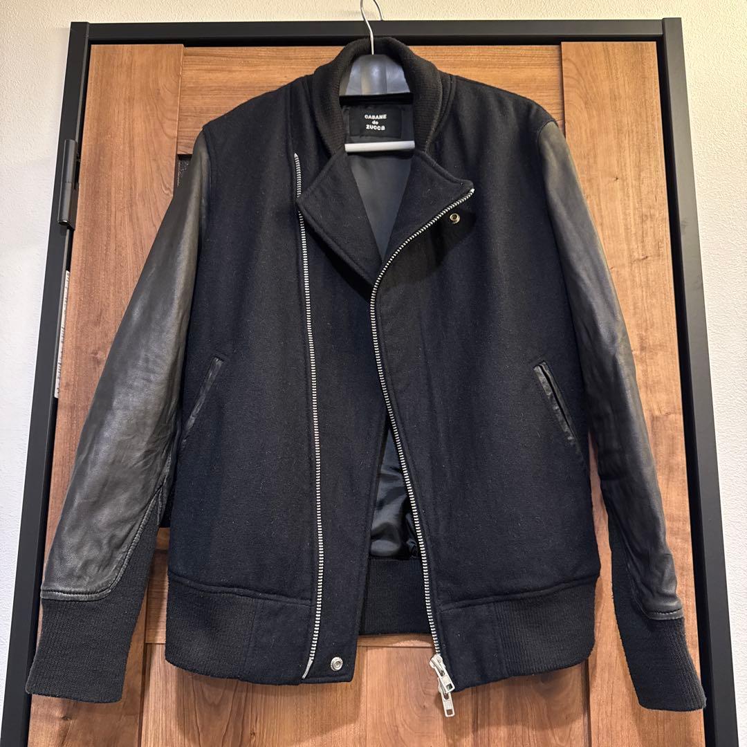 ズッカ　CABANE de ZUCCa　ブラック ウールレザージャケット
